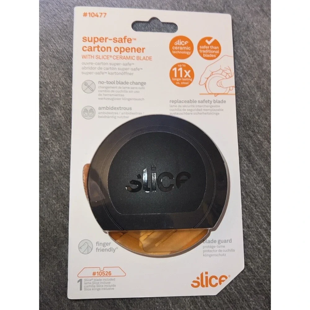 Slice Carton Opener OS Black Super-Safe Ceramic Blade 10477 New